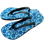 Flip Flop Sandals - Blue Flowers