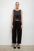 Barb Lace Crop Pant in Chocolate