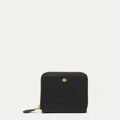 BLACK LEATHER ZIP AROUND WALLET