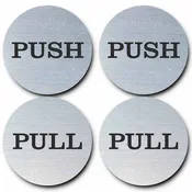 2" Round Push Pull Door Signs - 2 sets