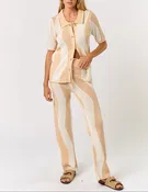 Beachcomber Button Down and Drawstring Pant Crochet Set