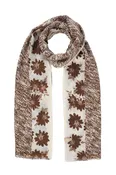 Abstract Floral Scatter Mercerized Wool Scarf