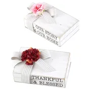 Set of 2 Vintage Book Decor Accents