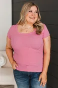All The Potential Short Sleeve Top- Pink