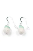 Sea Glass & Lava Bead Earrings with Gift Box