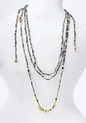 24k Gold Plated Zoisite and Mixed Gemstones Wrap Necklace