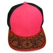 American Darling Men Women Adjustable Cap With Leather On Visor Red w/Black | Vintage