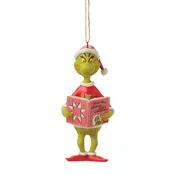Grinch with Book Ornament