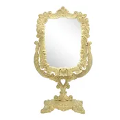 Antique Art Nouveau Golden Gilt Cast Iron Dresser Mirror — Heirloom House Antiques