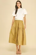 Alice poplin skirt in taupe