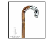 Alpaca Silver Horse Head Crook cane of Manilla wood