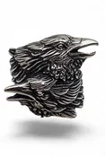 316 Stainless Steel Double Crow Head Ring - MJ/MR | Size 7