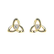14kt Gold and Lab Diamonds Trinity Earrings