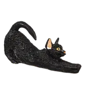 1 Inch Scale Black Stretching Cat Dollhouse Miniature