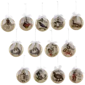 12 Days of Christmas Glass Ornaments, set/12