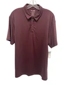01 algo Size L Dark Red Synthetic Heathered Athletic Polo Men's Short Sleeve