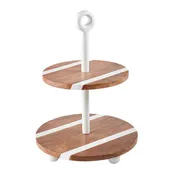 2-Tiered Mango Wood Server by Mud Pie