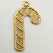 Brass Right Facing 20x12MM Candy Cane