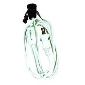 Lamp Cord With Clip-In Candelabra Base Socket, White, 6-Ft.