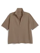 Patty Short-Sleeve Popover Henley in Chai