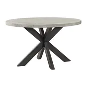 Axel 5PC Standard Height Dining Set in Espresso-Round Table and Four Light Grey Fabric Chairs