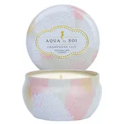 Champagne Lily 9 oz Aqua De Soi Candle Travel Tin