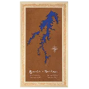 Belews Lake, North Carolina Stained Wood and Distressed White Frame Lake Map Silhouette