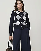 Argyle Jacquard Cardigan