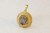 Antique Colored Stone, Diamond and Rock Crystal Insect Pendant