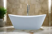 Clarissa 67-inch Acrylic Double Slipper Modern Bathtub