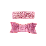 2 Pack Clip Set: Snap Clip and Bow - Pink Pearl