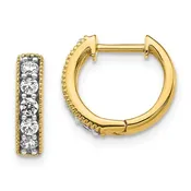 14K Yellow Gold Lab Grown Diamond Huggie Hoop Earrings — Modern Metalsmith