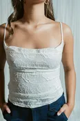 After Hours Lace Cowl Neck Tank Top