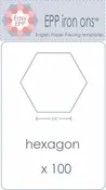 2-1/4in Hexagon EPP Iron-On x 50 # EPP87