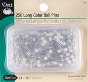 1 1/2in Long Color Ball Pins 250pc