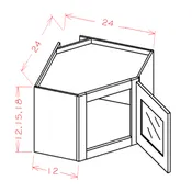 US Cabinet Depot Oxford Toffee 15H Diagonal Corner Prepped for Glass Stacker Wall Cabinet