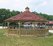 24' Dodecagon Wood Gazebo Dutch Style w/ Asphalt shingles - Texas Backyard Structure