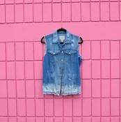 #108 S Jessica Simpson Blue Ombre Jean Denim Jacket Dark Blue Wash