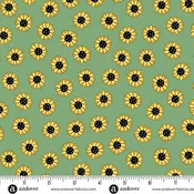 Fabric Andover Green Sunny Days Sunny Honey by the Quarter Yard A-1576-G
