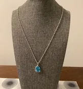 Sparkle Sky Blue Pendant Necklace