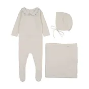 Lilette Embroidered Knit Collar Layette Set - LTF26LS105