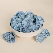 25-Pack of Dusty Blue-Colored Mixed Flowers: 25 Pack