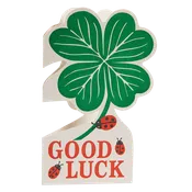 Good Luck Clover Cut Out Greeting Card