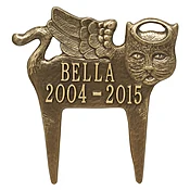 Angel Cat with Antique Brass Finish