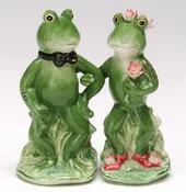 Alfrogo and Frogalina Frog Porcelain Salt and Pepper Shakers, Set of 4
