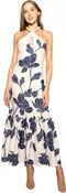 Bella Floral Bead Halter Maxi Dress