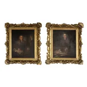 Pair Of English Oil on Canvas Portraits of Gentleman