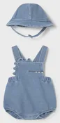 Baby Boy Blue Dragon One-Piece Overalls with Bucket Hat Set