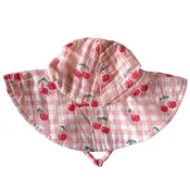 Adorable Kids Cherry Sunhat with Wide Brim