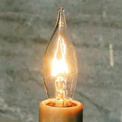 15W clear flame tip candleabra base light bulb